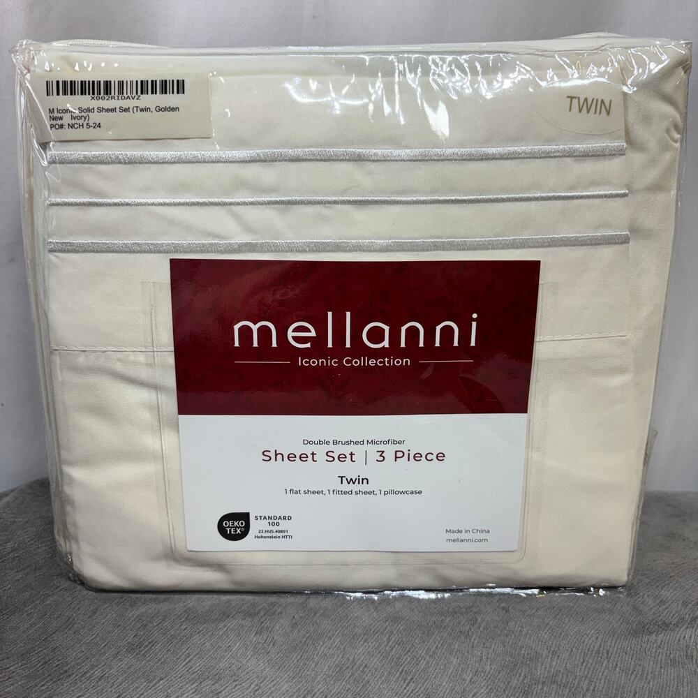 Mellanni Microfiber Twin Bed Sheet Set Cream New Soft Cooling Wrinkle Resistant